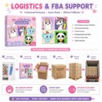 Cartoon animal pre-printed canvas painting kit for kids design detail