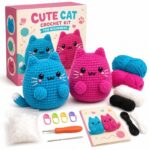 Cat amigurumi crochet kit for beginners front view