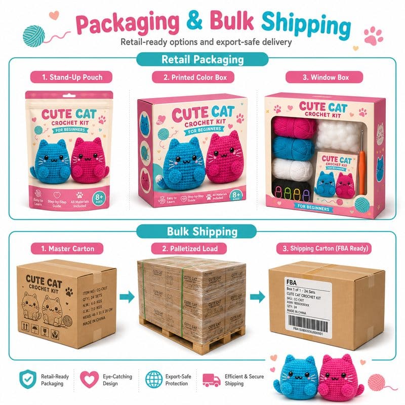Cat amigurumi crochet kit for beginners design detail