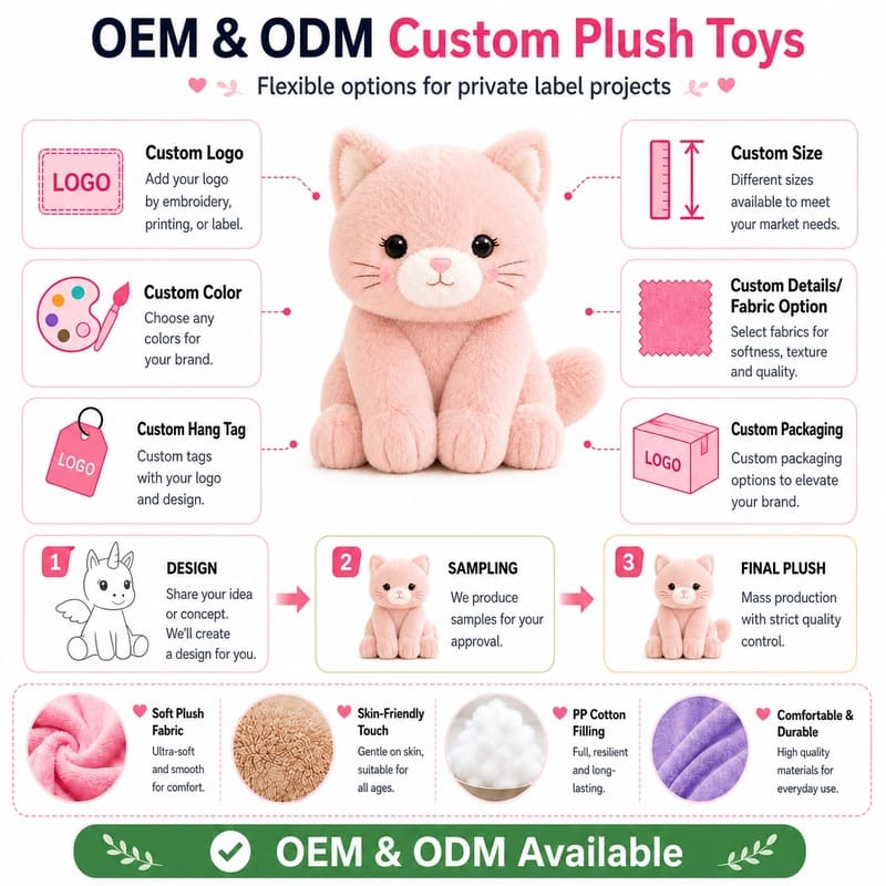Cat plush toy design detail