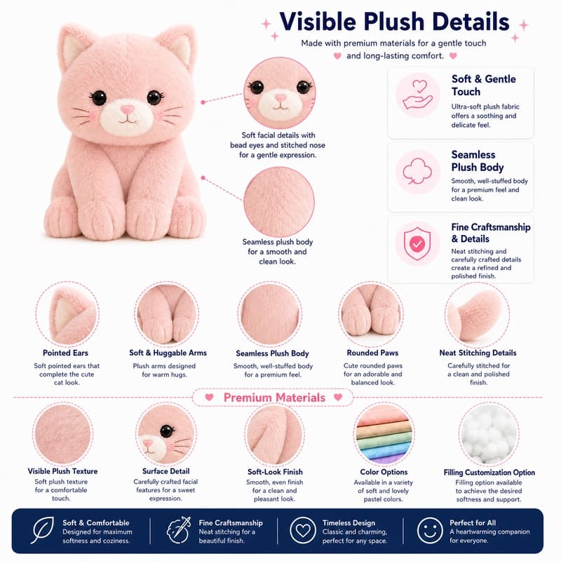 Cat plush toy size reference