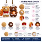 Chef bear plush hanging ornament set size reference