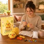 Chick amigurumi crochet kit for beginners stitching detail