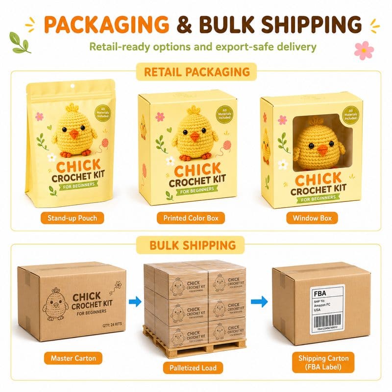 Chick amigurumi crochet kit for beginners design detail