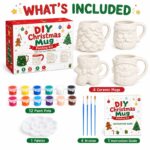 Christmas mug painting kit front side back view