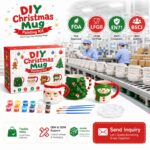 Christmas mug painting kit design detail