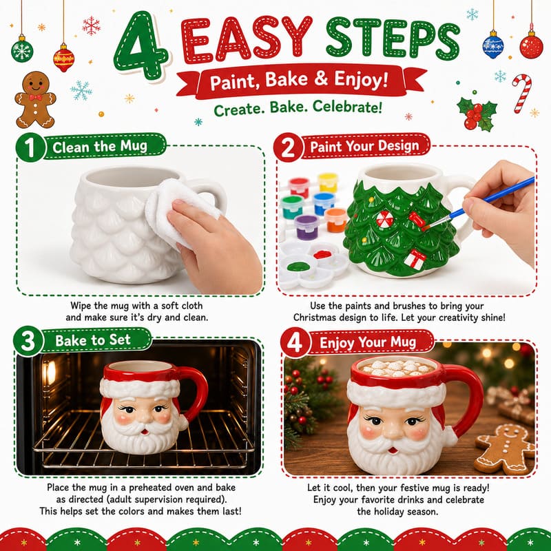 Christmas mug painting kit size reference