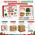 Christmas mug painting kit stitching detail