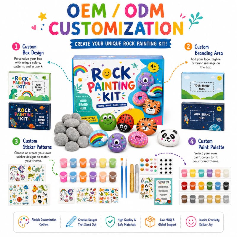 Classic rock painting kit for kids – wholesale oem/odm kids craft set size reference