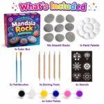 Colorful mandala rock painting kit for kids – wholesale oem/odm kids craft set front side back view