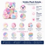 Colorful teddy bear plush toy collection size reference