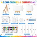 Complete canvas painting kit for kids front side back view