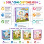 Complete canvas painting kit for kids embroidered detail