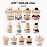 Costume shiba inu plush doll set for custom retail and oem plush collections front side back view