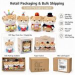 Costume shiba inu plush doll set for custom retail and oem plush collections design detail