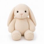 Cream bunny plush toy front view