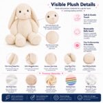 Cream bunny plush toy size reference