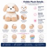 Cream tan longhair kitten plush toy size reference