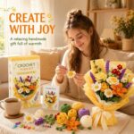 Crochet flower bouquet kit for beginners stitching detail