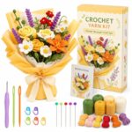Crochet flower bouquet kit for beginners front view