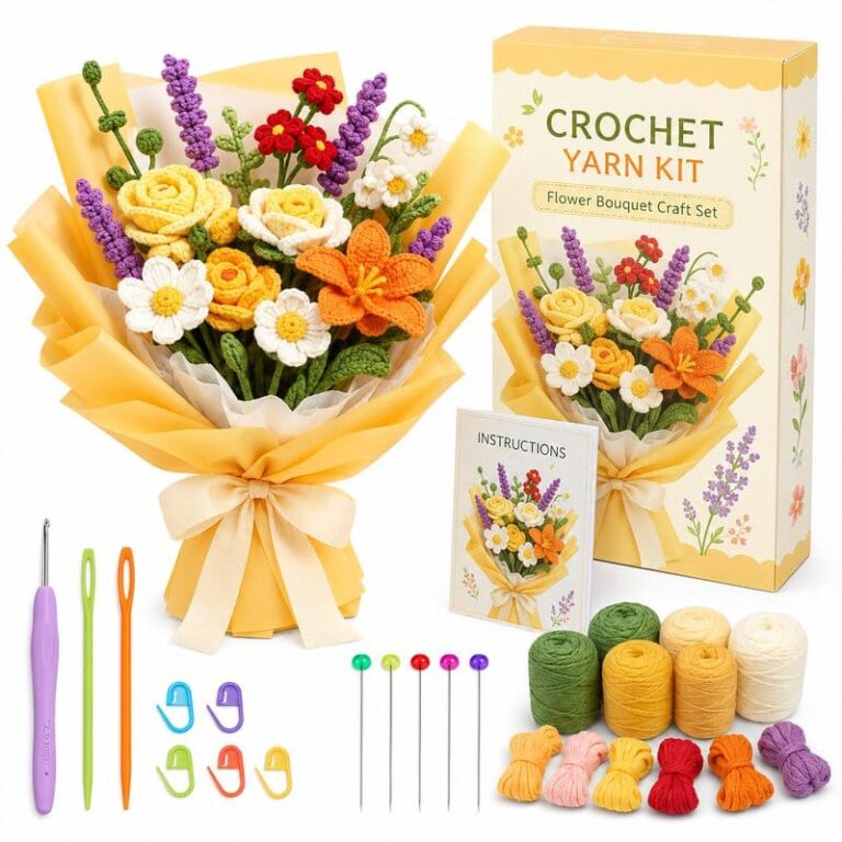 Crochet Flower Bouquet Kit for Beginners for Wholesale OEM/ODM Yarn Craft Programs