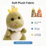 Crowned dinosaur plush keychain set size reference