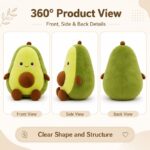 Custom avocado plush toy front side back view