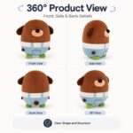 Custom cartoon dog mascot plush toy front side back view