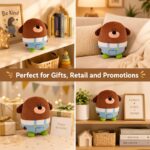 Custom cartoon dog mascot plush toy stitching detail
