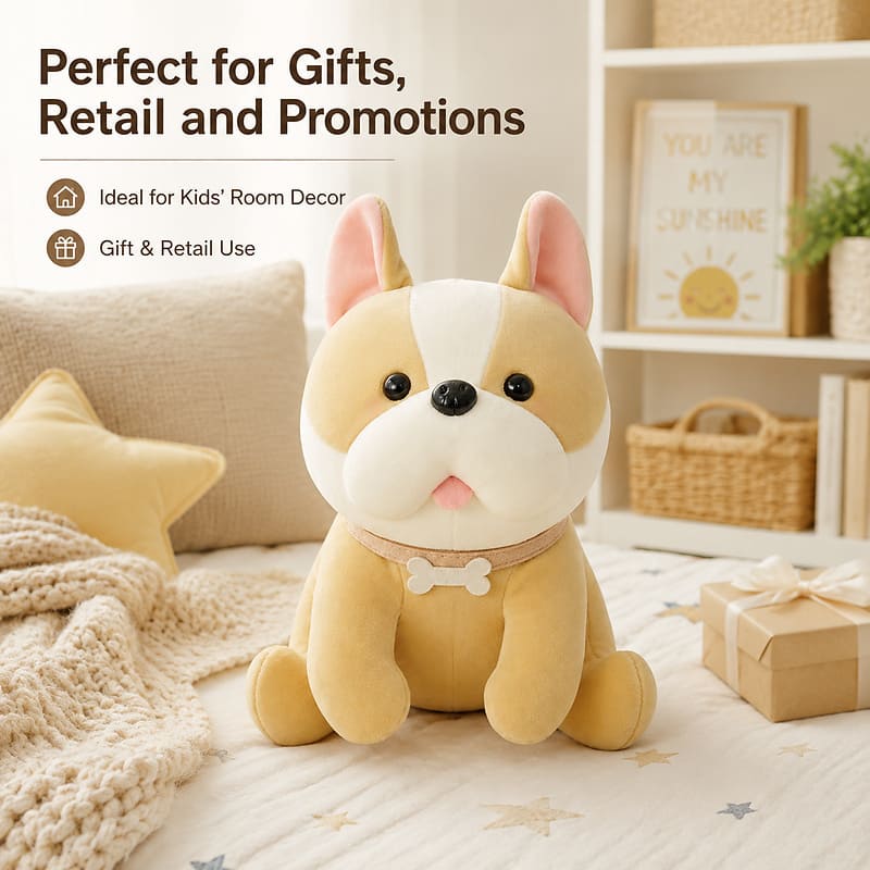 Custom corgi puppy plush toy stitching detail