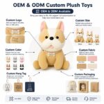 Custom corgi puppy plush toy embroidered detail