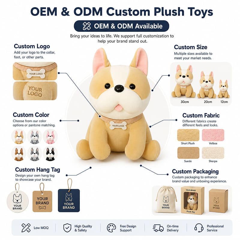 Custom corgi puppy plush toy embroidered detail