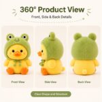 Frog costume duck plush toy front side back view