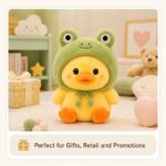 Frog costume duck plush toy stitching detail