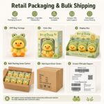Frog costume duck plush toy design detail