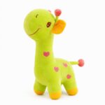 Custom green giraffe plush toy front view