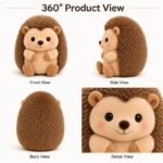 Custom hedgehog plush toy front side back view
