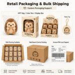 Custom hedgehog plush toy design detail
