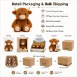 Custom highland cow plush toy design detail