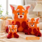Custom red panda plush toy stitching detail