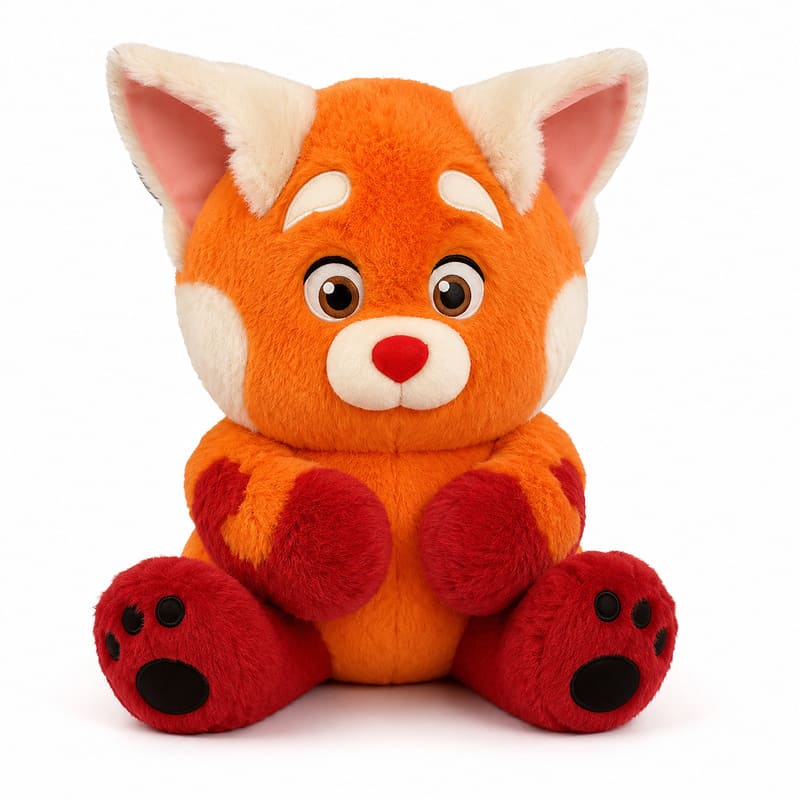 Custom red panda plush toy front view