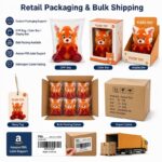 Custom red panda plush toy design detail