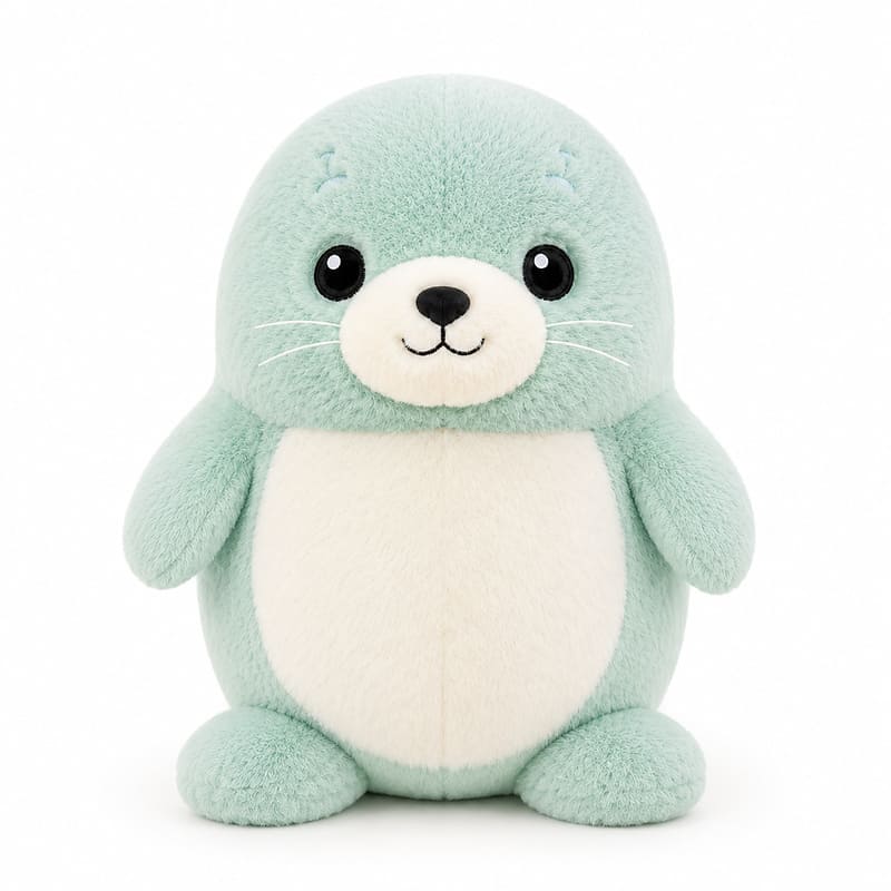 Custom seal plush toy front view