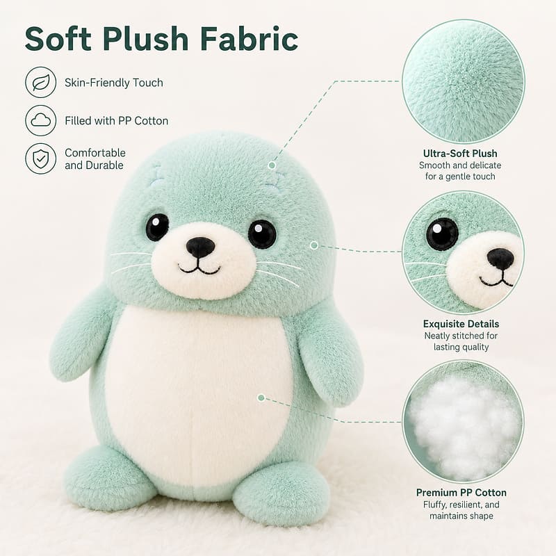 Custom seal plush toy size reference