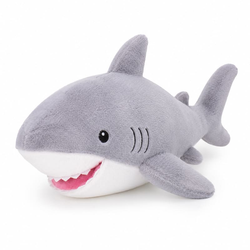 Custom shark plush toy front view