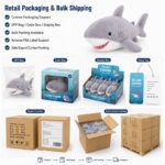 Custom shark plush toy design detail