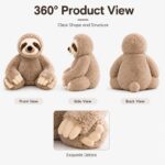 Custom sloth plush toy front side back view