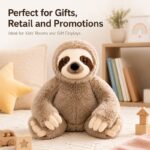 Custom sloth plush toy stitching detail