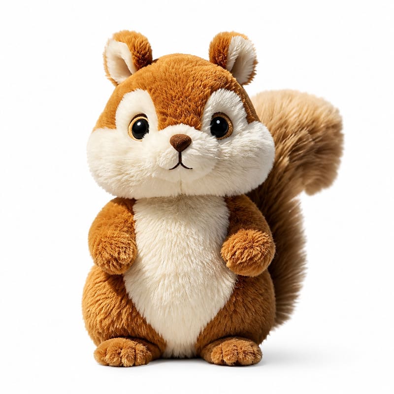 Custom squirrel plush toy front view