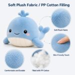 Custom blue whale plush toy size reference